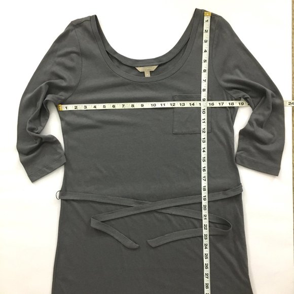 NWOT! Banana Republic Gray Scoop Neck Belted Pocket T-Shirt Dress - M - Picture 4 of 7
